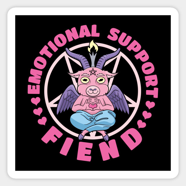 Emotional Support Fiend - Funny Devil Quotes Sticker by Iron Ox Graphics